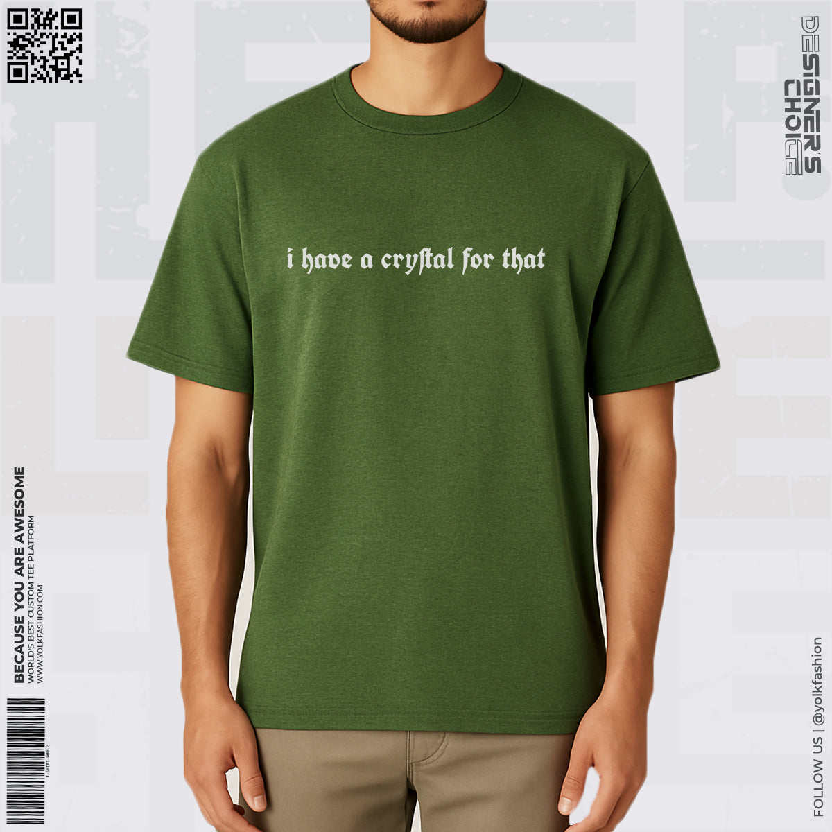 Olive Drop Shoulder T-Shirt For Man.